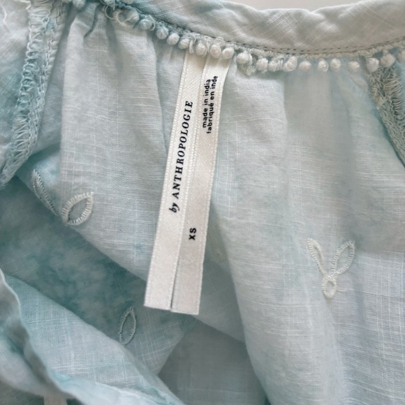 Anthropologie Tie Dye Eyelet Top Blue - Picture 8 of 11